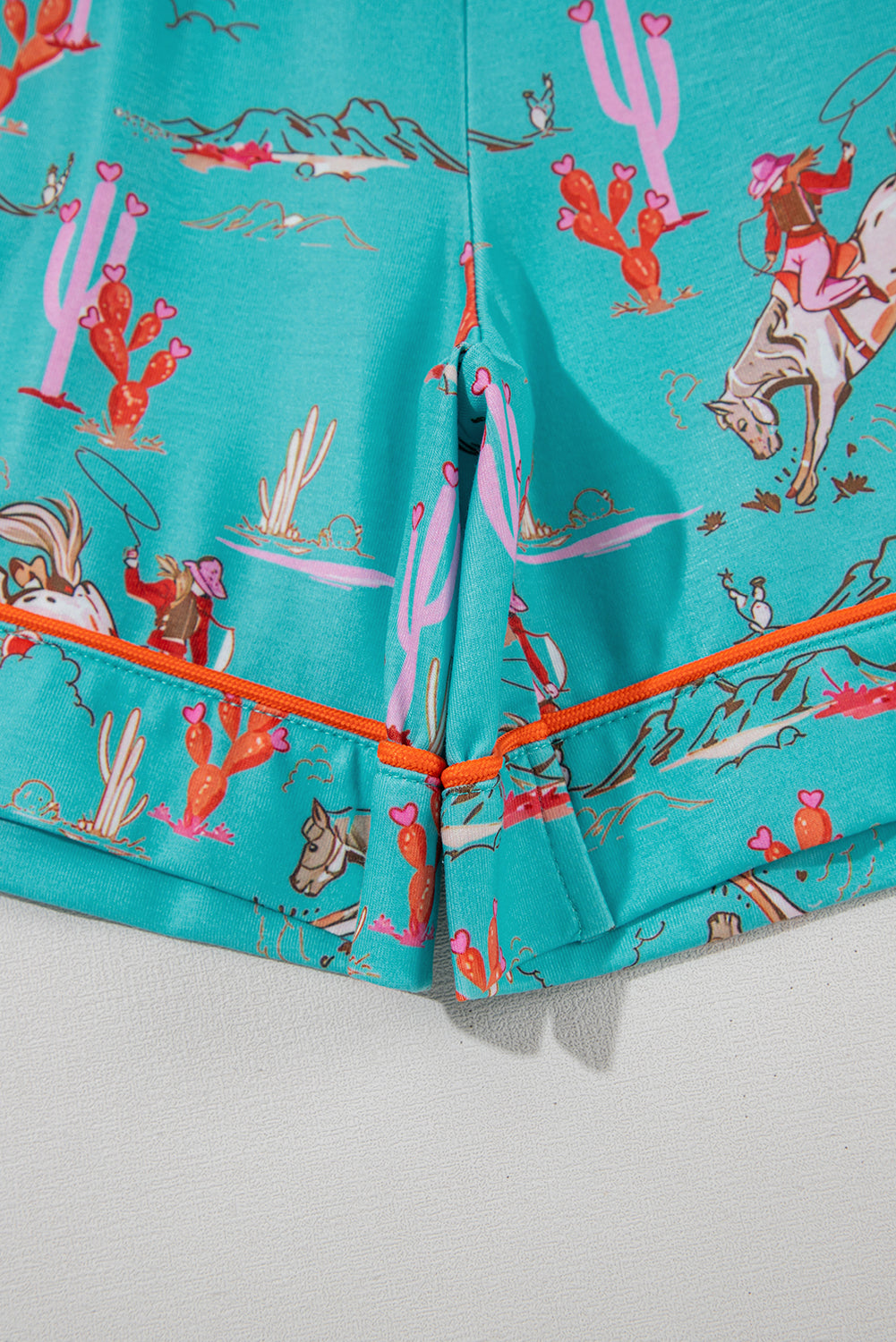 Aruba Blue Cowgirl Country Print Pajamas Set