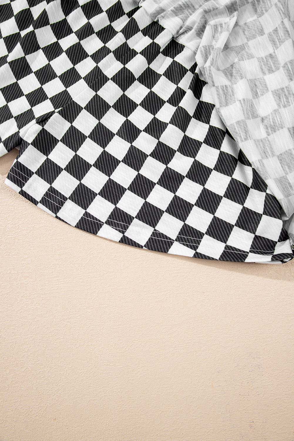 Pink Checkerboard T Shirt and High Waist Skorts 2 Piece Outfit