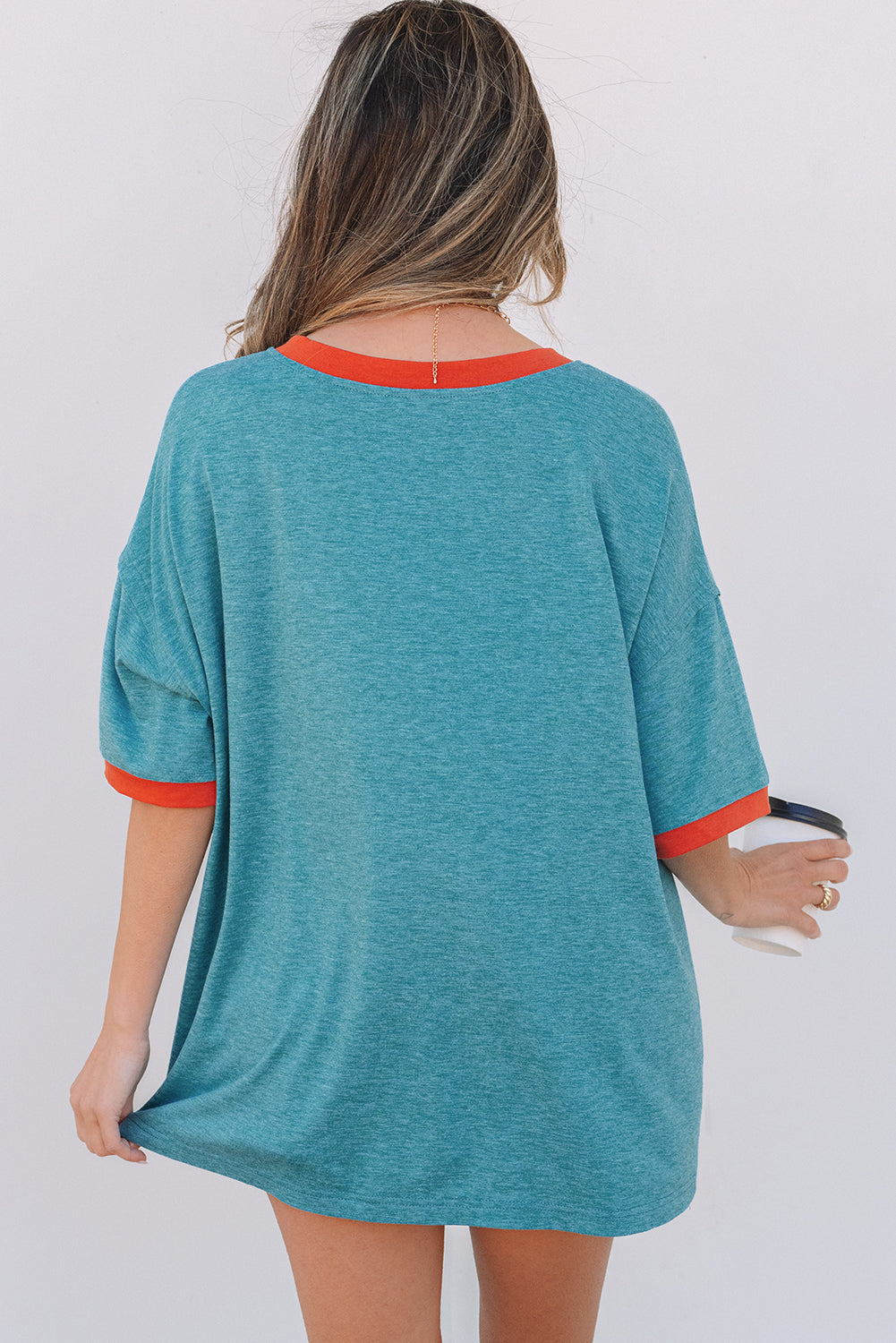 Dusk Blue Kind People are My Kind People Graphic Oversized Tee