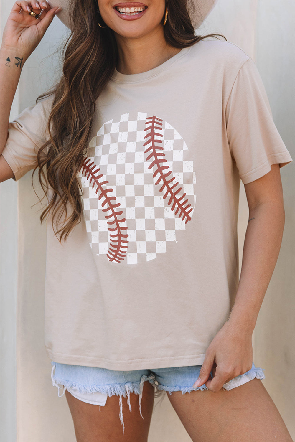 Jet Stream Checkered Baseball Graphic Tee